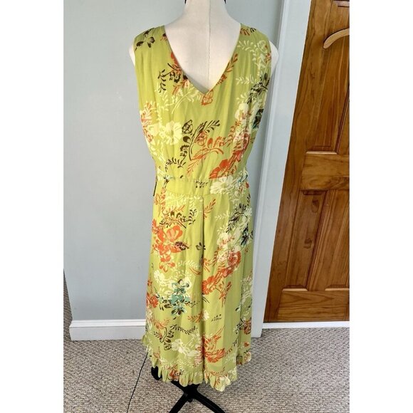 Cato Bright Floral Midi Sun Dress 18W Flowy Chiffon Cruise Vacation Resort - Picture 2 of 7